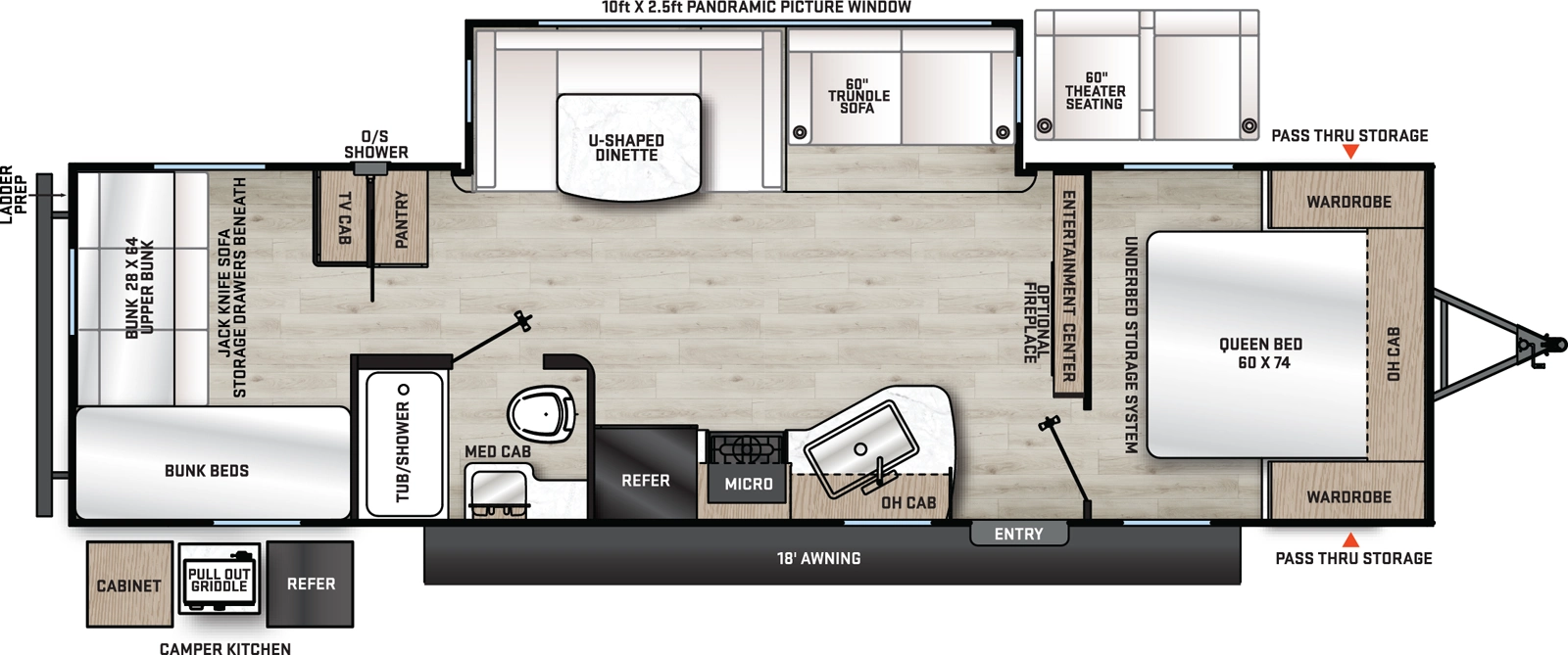 Aurora 29QBS Floorplan